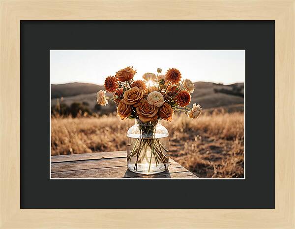 Fresh Flowers In Glass Vase