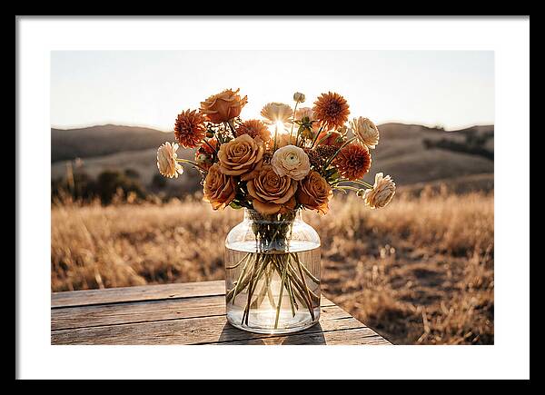 Fresh Flowers In Glass Vase