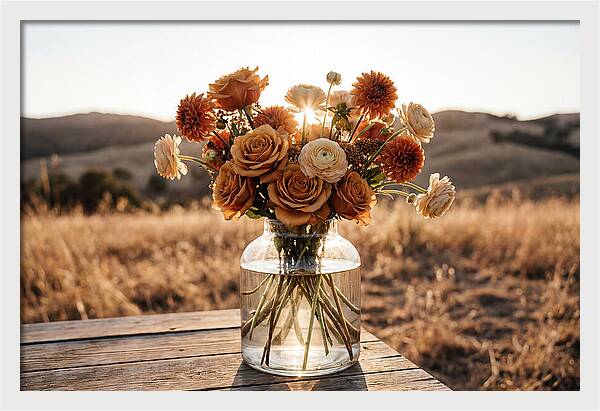 Fresh Flowers In Glass Vase