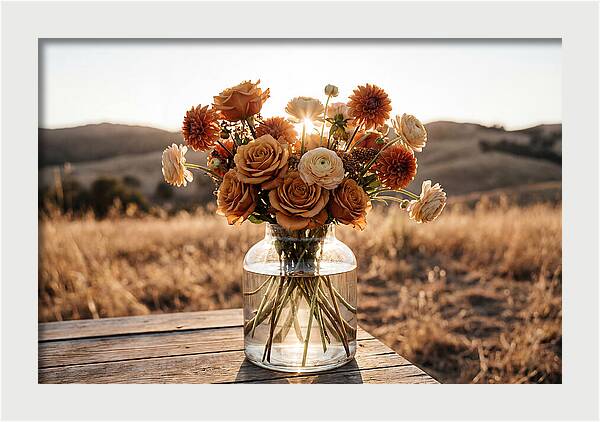 Fresh Flowers In Glass Vase
