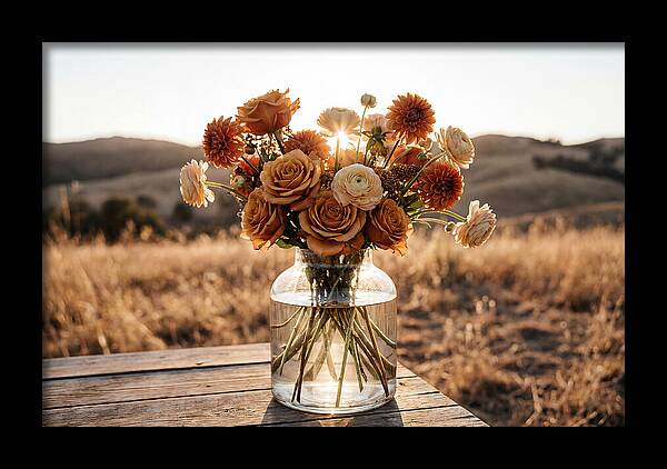 Fresh Flowers In Glass Vase