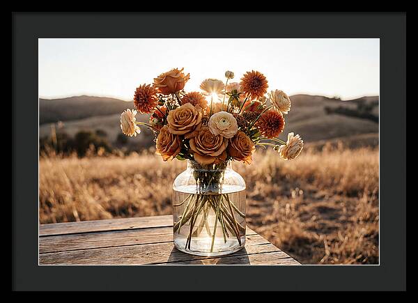 Fresh Flowers In Glass Vase