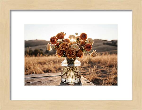 Fresh Flowers In Glass Vase