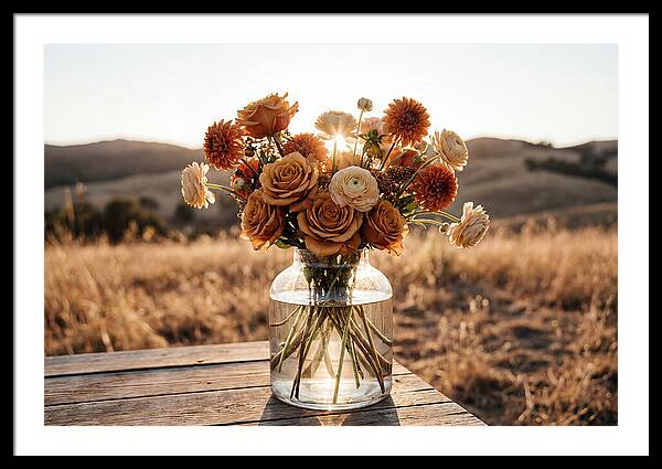 Fresh Flowers In Glass Vase