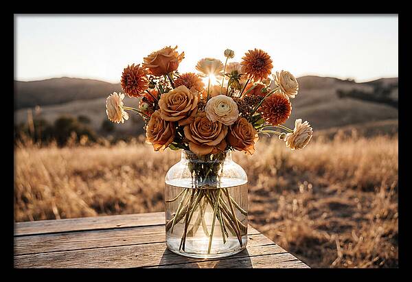 Fresh Flowers In Glass Vase
