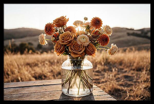 Fresh Flowers In Glass Vase