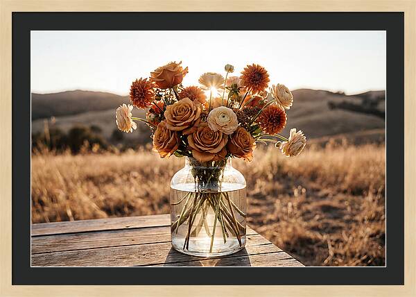 Fresh Flowers In Glass Vase