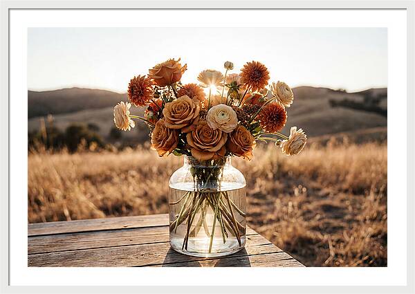 Fresh Flowers In Glass Vase