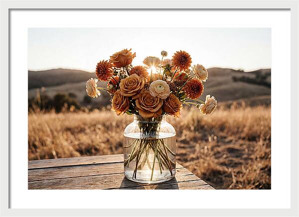 Fresh Flowers In Glass Vase