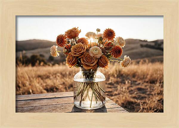 Fresh Flowers In Glass Vase