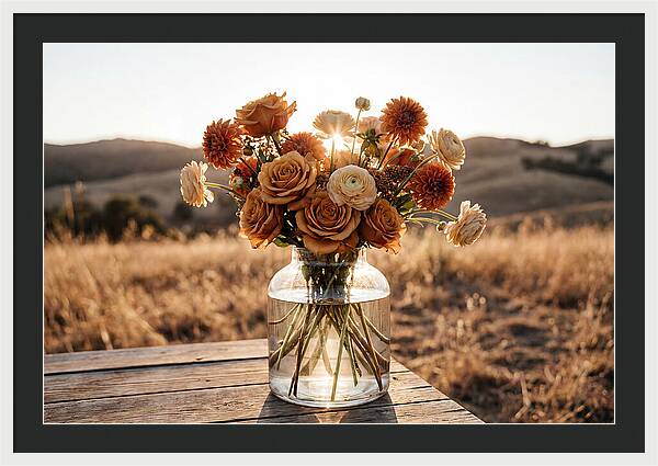 Fresh Flowers In Glass Vase