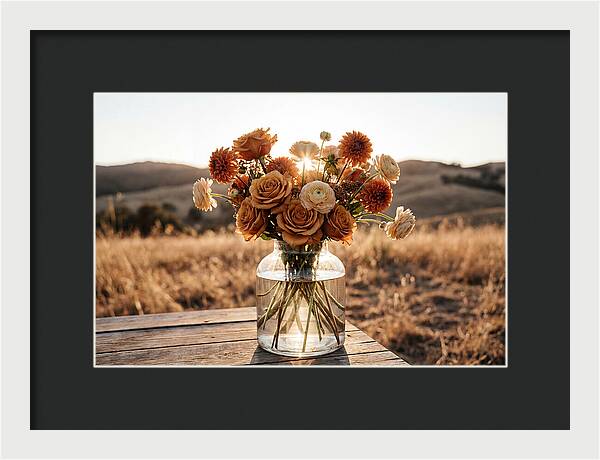 Fresh Flowers In Glass Vase
