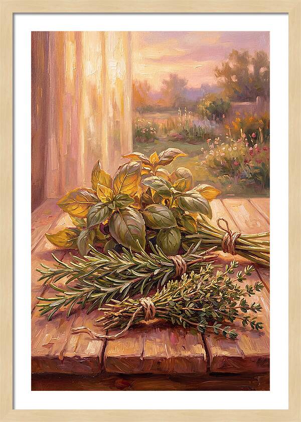 Fresh Herbs Bathed In Light