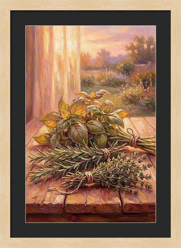 Fresh Herbs Bathed In Light
