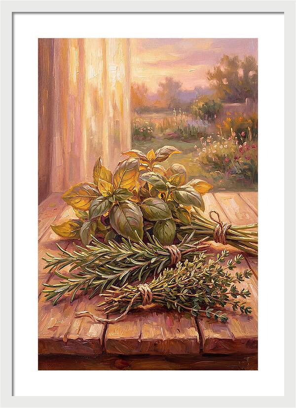Fresh Herbs Bathed In Light