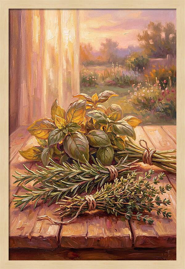 Fresh Herbs Bathed In Light