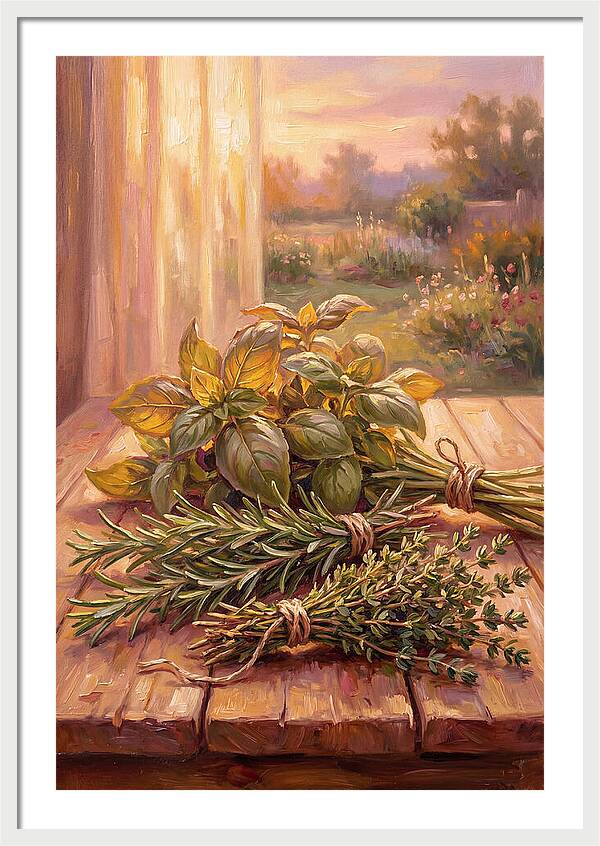 Fresh Herbs Bathed In Light