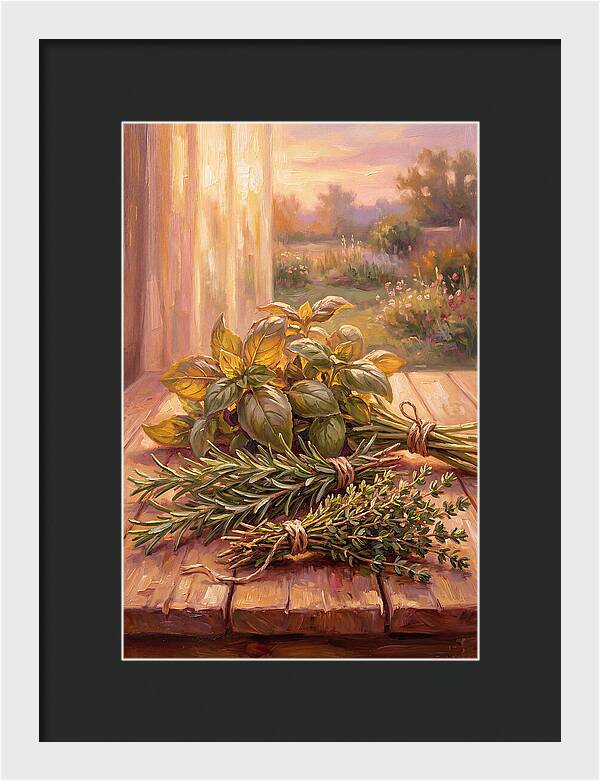 Fresh Herbs Bathed In Light