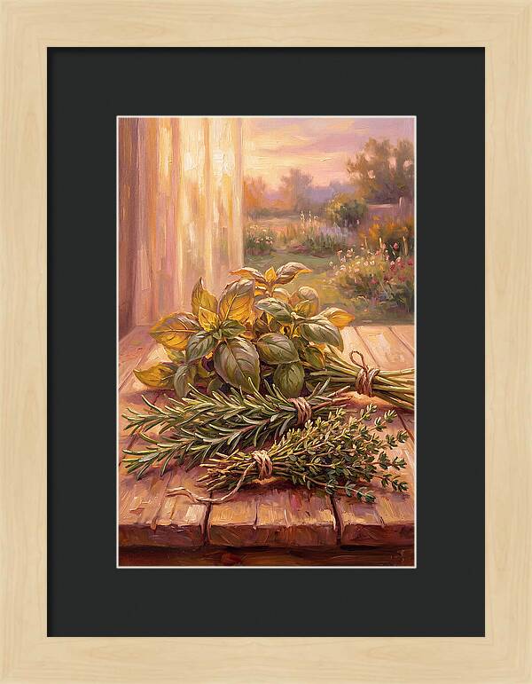 Fresh Herbs Bathed In Light