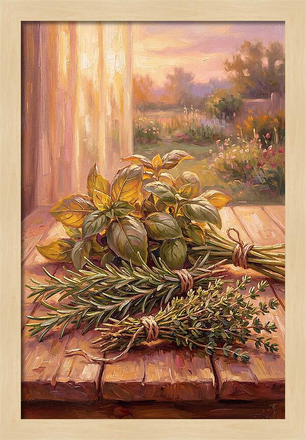 Fresh Herbs Bathed In Light