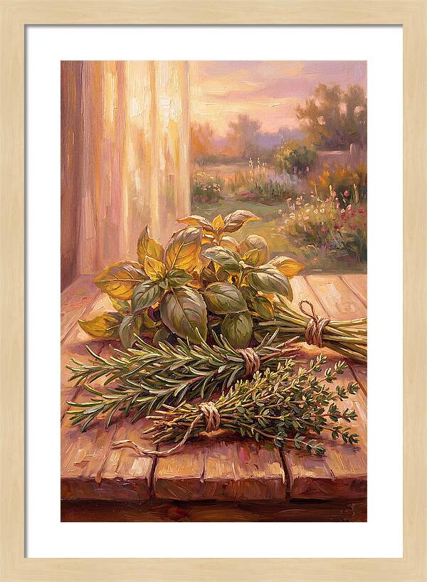 Fresh Herbs Bathed In Light