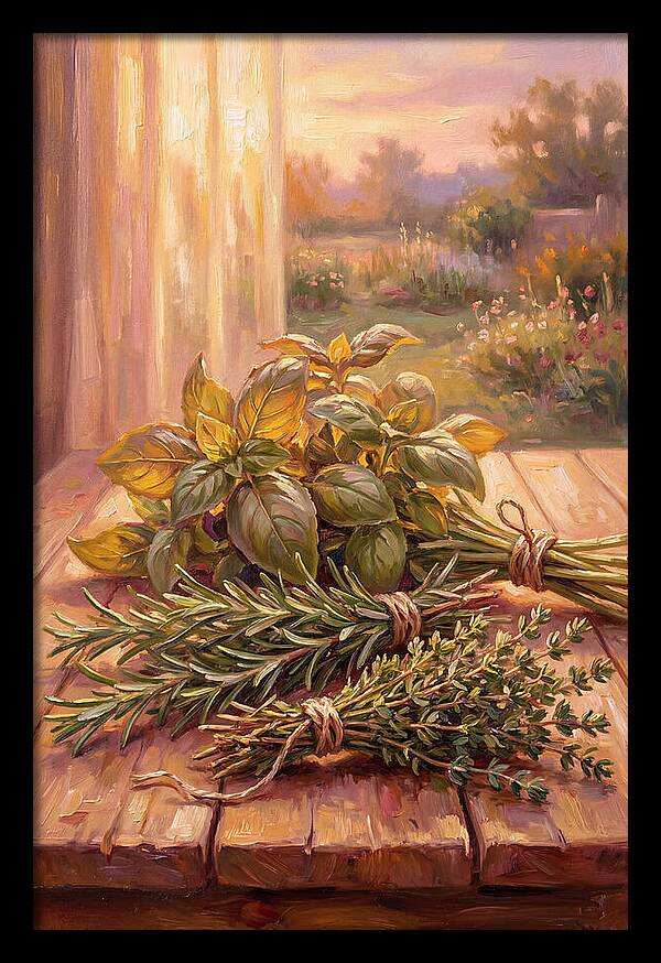 Fresh Herbs Bathed In Light
