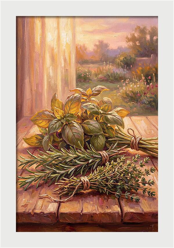 Fresh Herbs Bathed In Light