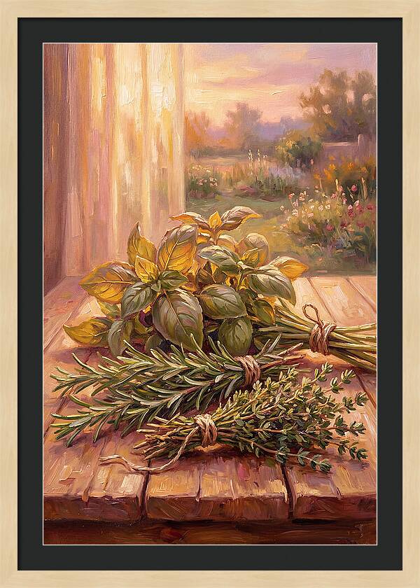 Fresh Herbs Bathed In Light