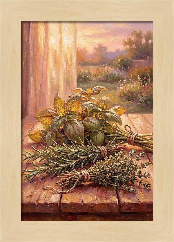 Fresh Herbs Bathed In Light