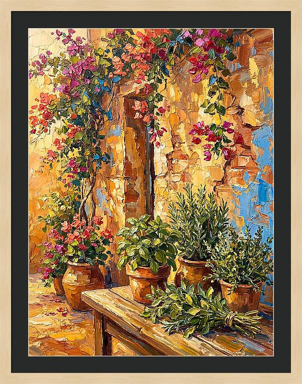 Fresh Herbs In A Mediterranean Garden