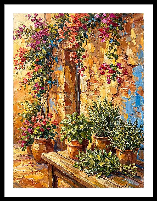 Fresh Herbs In A Mediterranean Garden