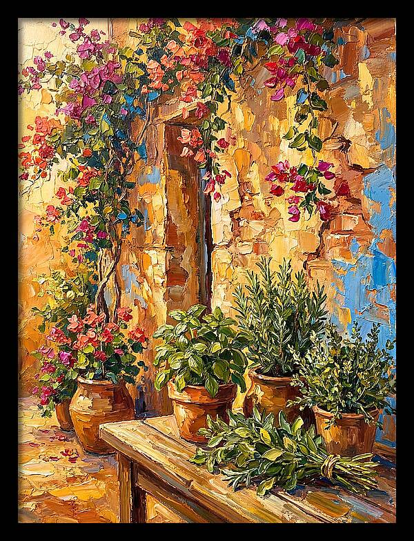 Fresh Herbs In A Mediterranean Garden