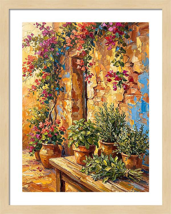 Fresh Herbs In A Mediterranean Garden