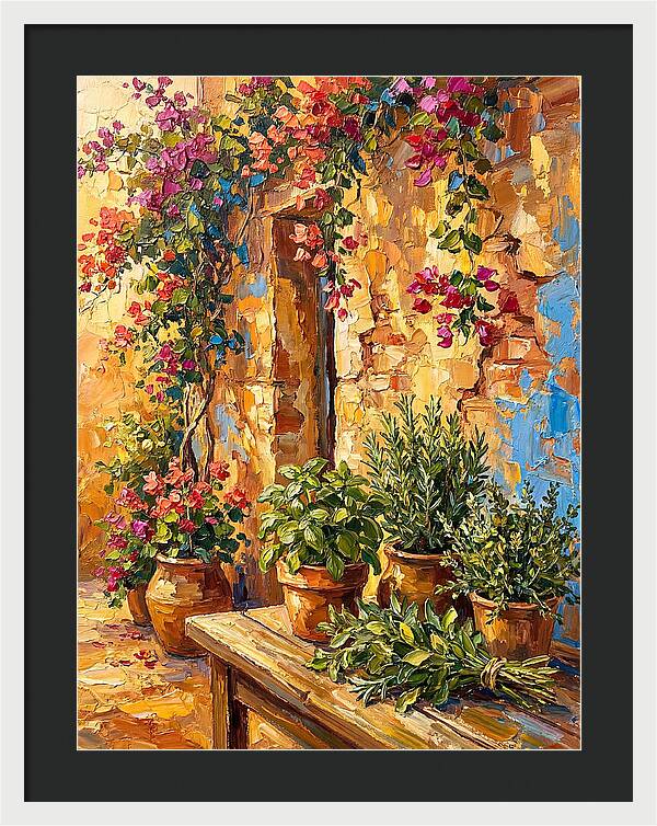 Fresh Herbs In A Mediterranean Garden