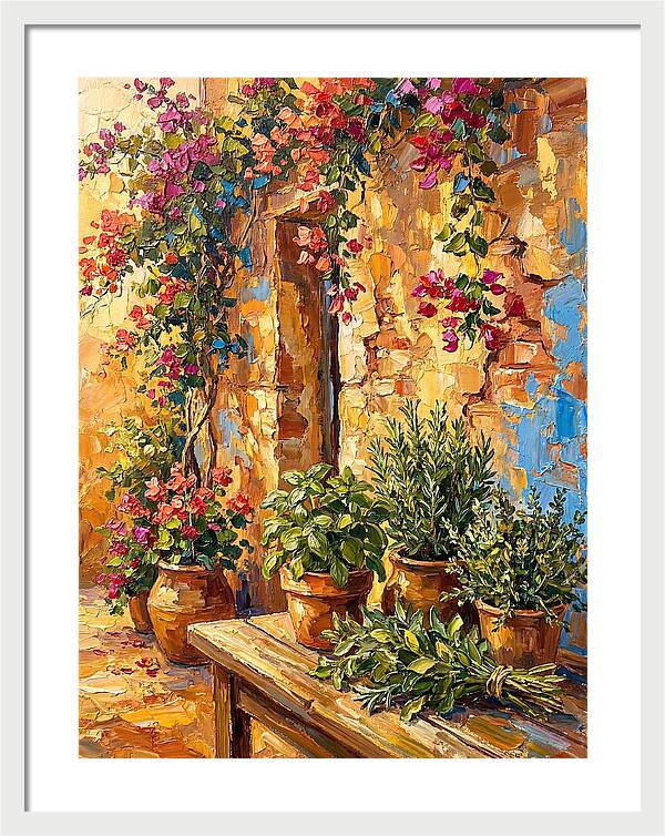 Fresh Herbs In A Mediterranean Garden