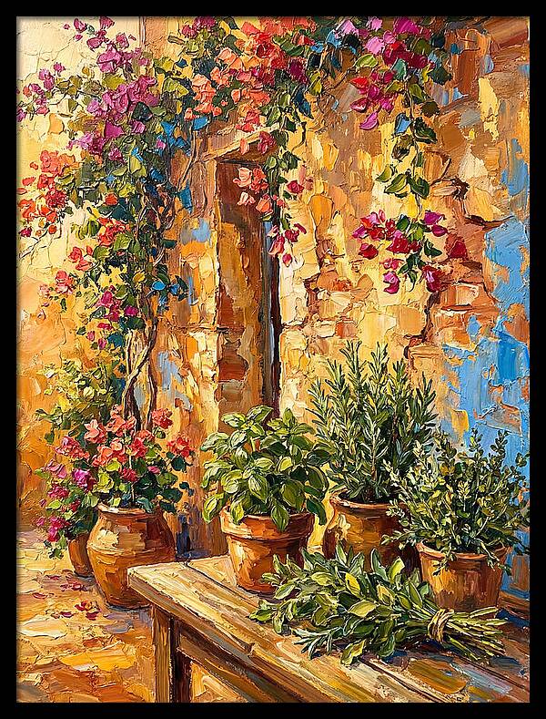 Fresh Herbs In A Mediterranean Garden