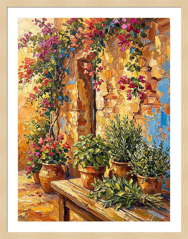 Fresh Herbs In A Mediterranean Garden