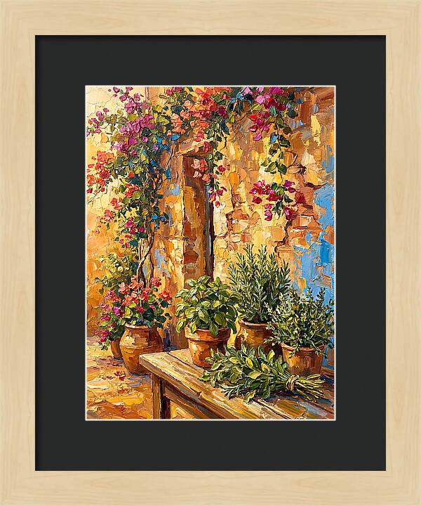 Fresh Herbs In A Mediterranean Garden
