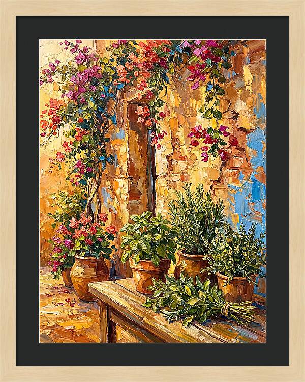 Fresh Herbs In A Mediterranean Garden