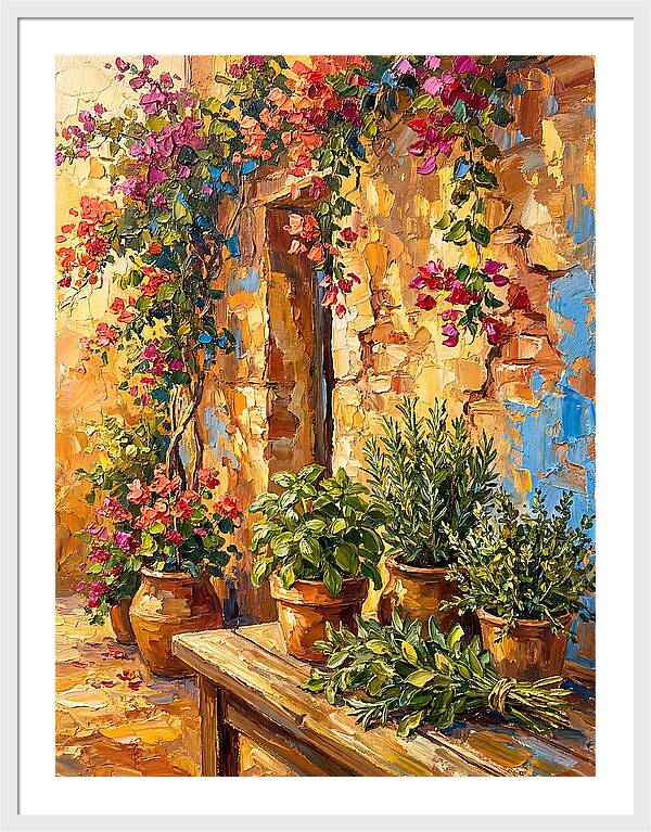 Fresh Herbs In A Mediterranean Garden