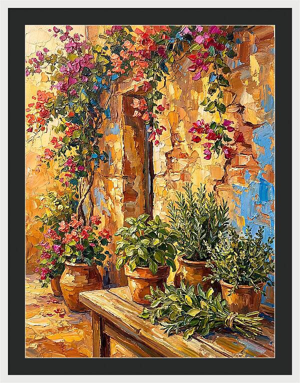 Fresh Herbs In A Mediterranean Garden