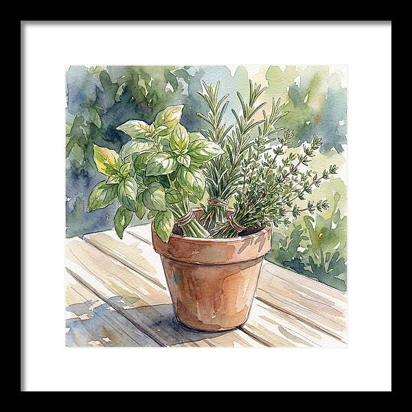 Fresh Herbs In A Pot