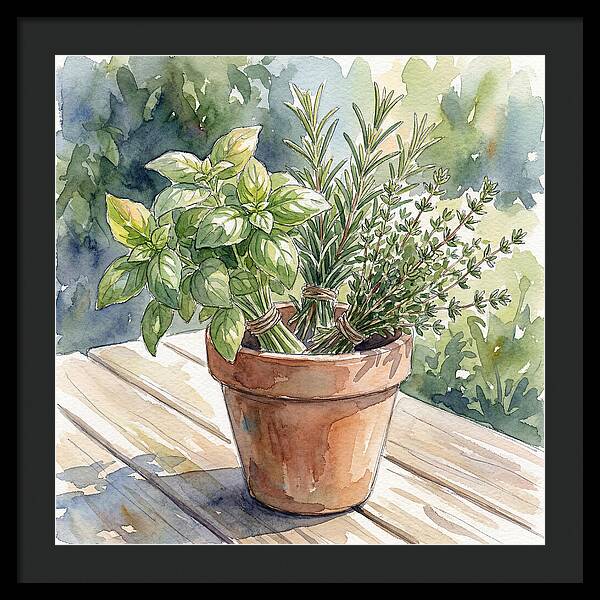 Fresh Herbs In A Pot