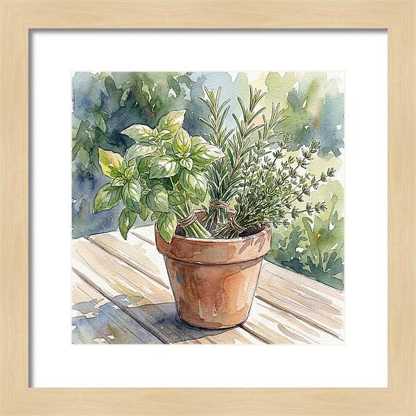 Fresh Herbs In A Pot