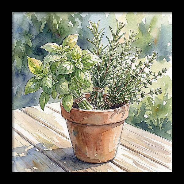 Fresh Herbs In A Pot