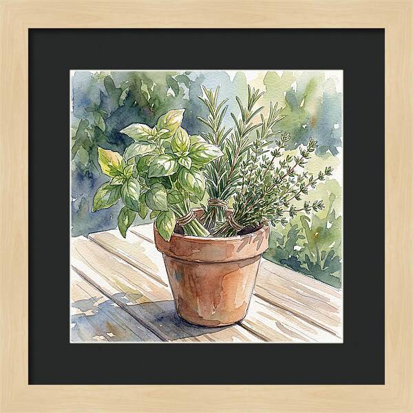 Fresh Herbs In A Pot