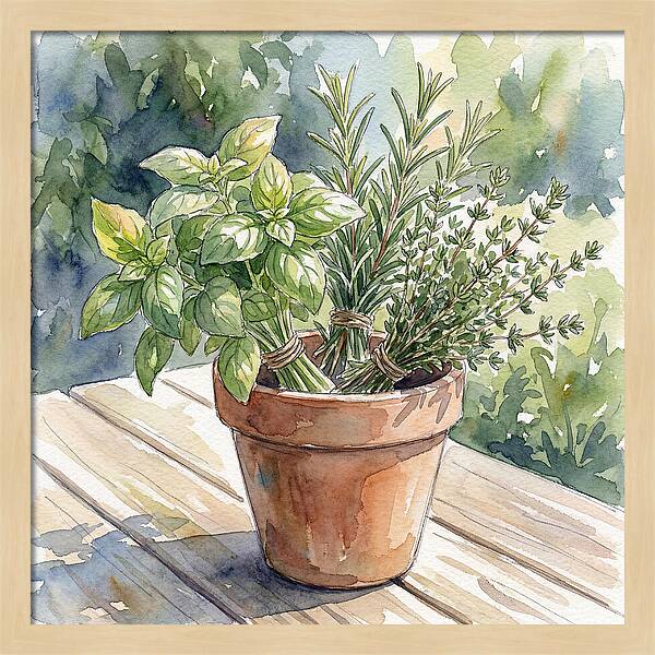 Fresh Herbs In A Pot