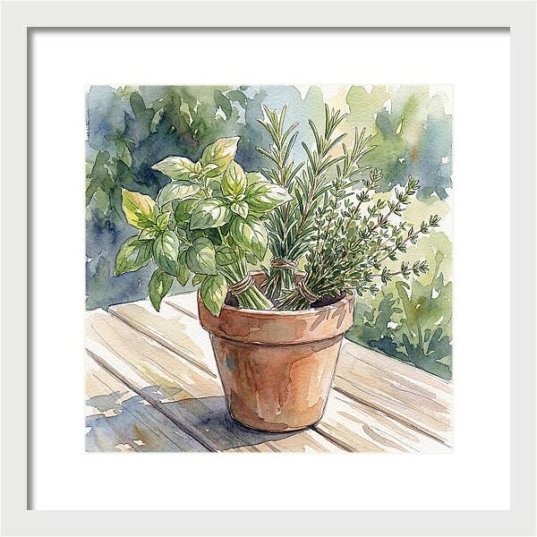 Fresh Herbs In A Pot