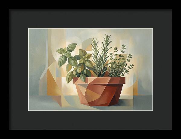 Fresh Herbs In Clay Pot