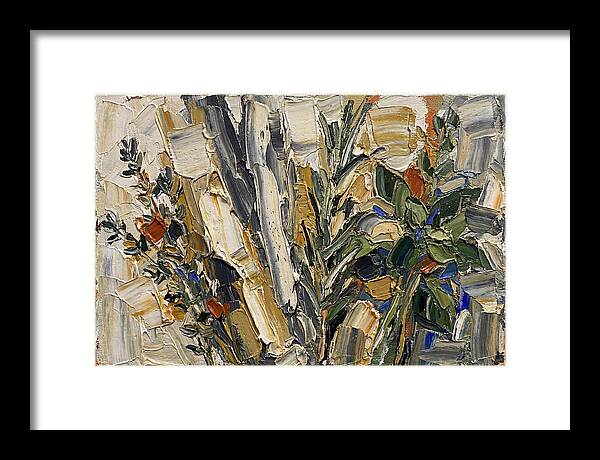 Fresh Herbs In Palette Knife Style